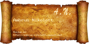 Ambrus Nikolett névjegykártya